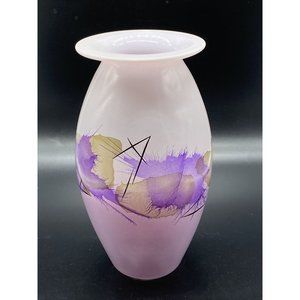 Beautiful Modern Purple Glass Vase Germany Splatter Design Handmade